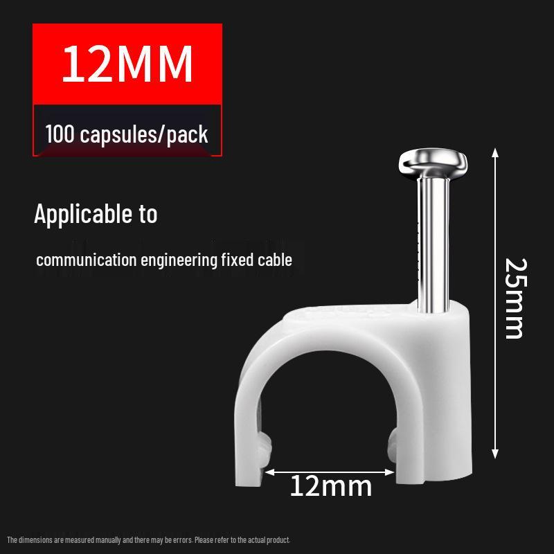 Wall-Mount Steel Nail Cable Clip for Wire Organization