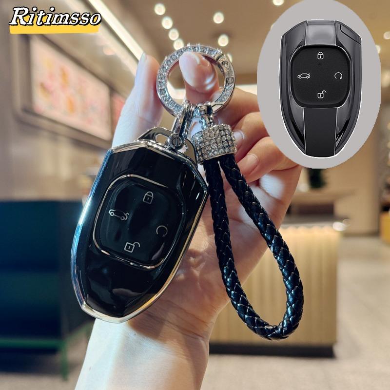 

Чехол для автомобильного ключа из ТПУ для Trumpchi GAC Empow J11 J12 J13 J14 J15 J16 GS8, сумка-чехол для пульта, держатель для брелка, аксессуары чёрный