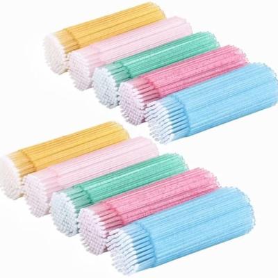 500/1000 Pcs  Applicators Disposable Microswabs for Eyelash Extensions Micro Wands Spoolie 5 Color Crystal Microbrushes
