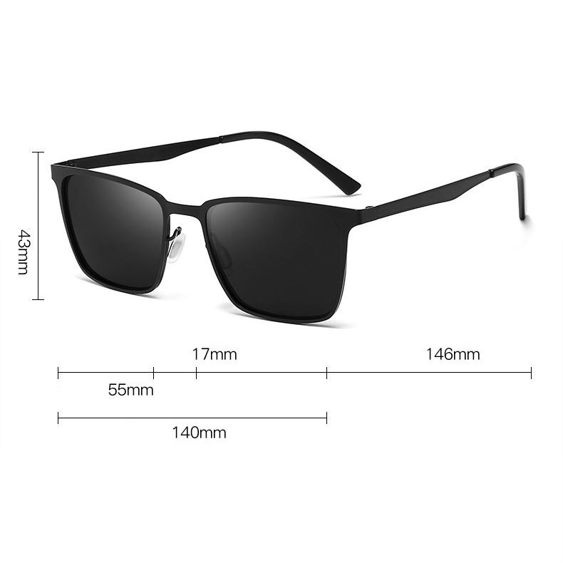 Non-polarized Classic Rectangle Sunglasses Men Night Vision Driving Sunglasses Fashion Square Spring Hinge Driving Cycling Eyewear