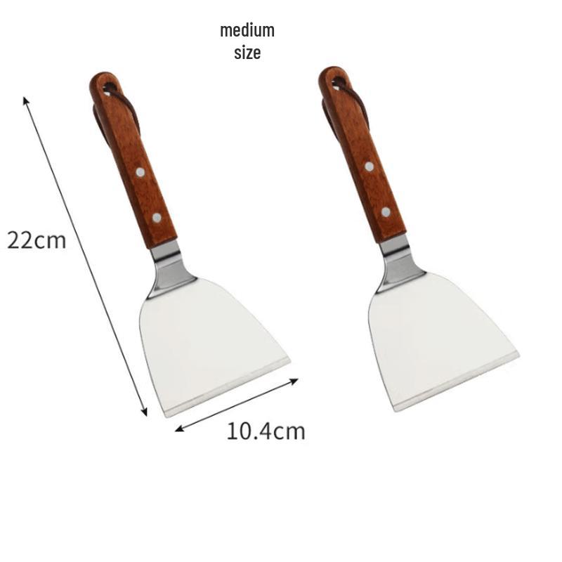 LIJIA KITCHENWARE Wooden Handle Stainless Steel Spatula Set
