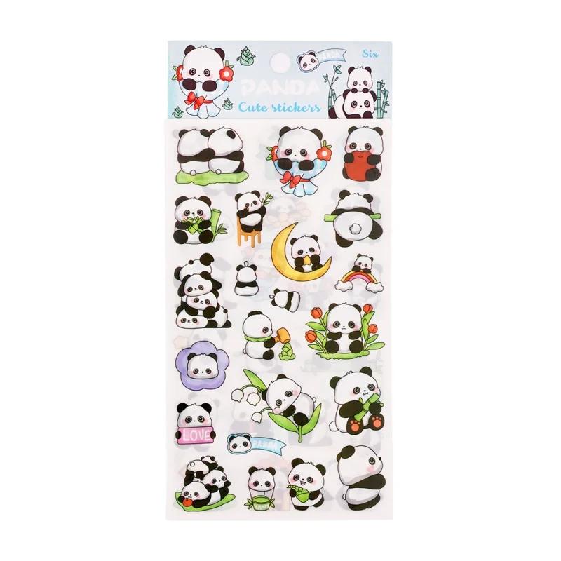 Kawaii Panda Creative Cartoon Stickers Cute Guka Hand-Painted Stickers High-Value Stationery Diy Hand-Painted Handbook Stickers