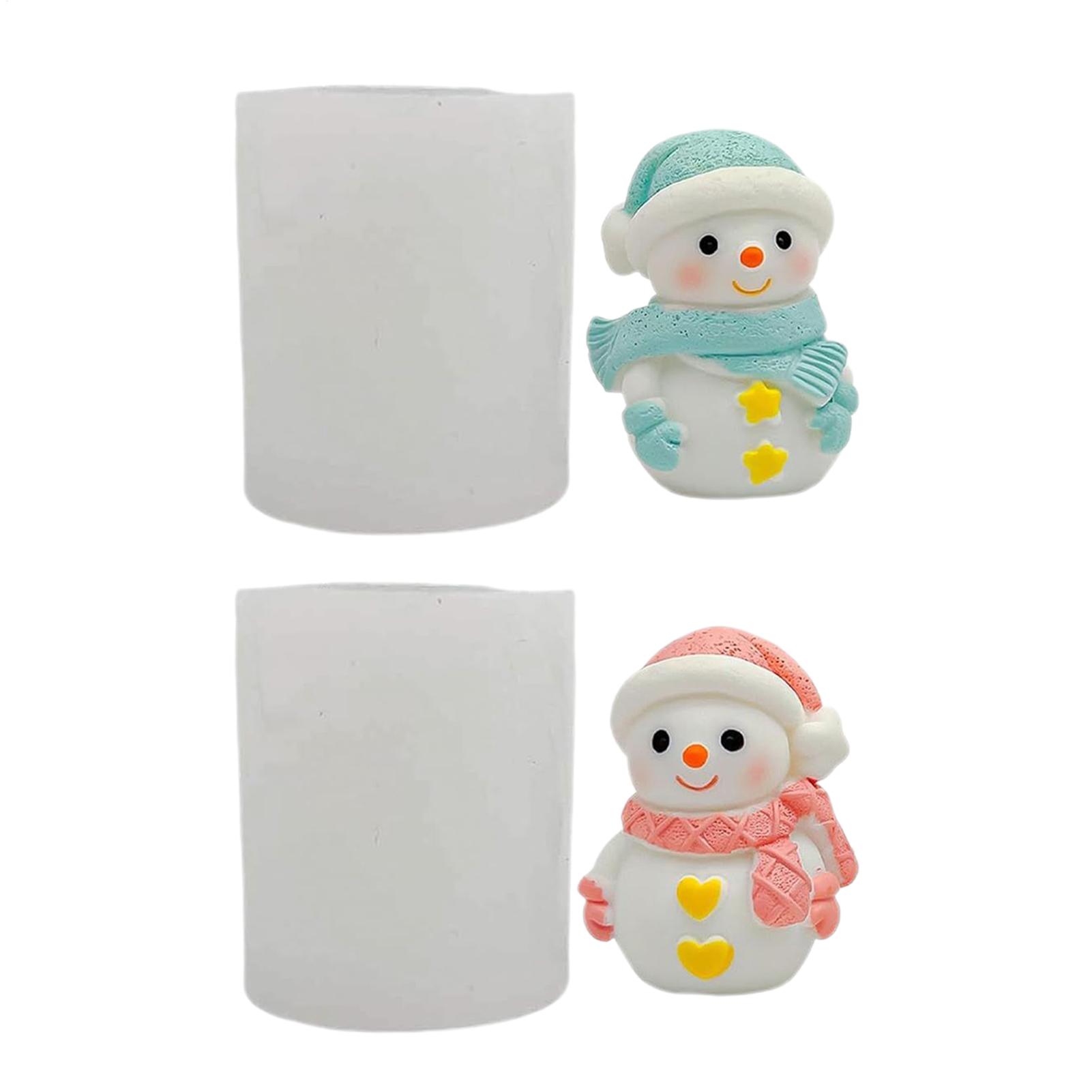

2pcs 3D Christmas Snowman Silicone Mold Resin Christmas Snowman Candle Mold Easy Release Cute Crafting Tools Christmas Decor CN