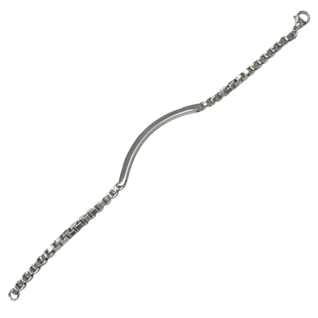 Excellent TIFFANY&Co. Venetian Link ID Bracelet Silver SV925 mens Used