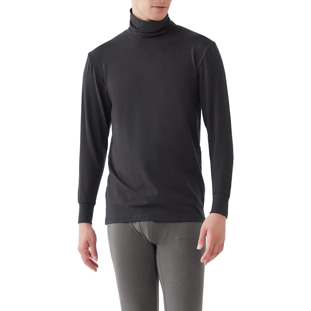 Gunze Inner Nikkei Trendy 2024 Hit Ranking Acedron Warm for Size L Tops, #14, [Fire Acedron] Medium-weight Long-Sleeve Turtleneck, Winter, Men's,