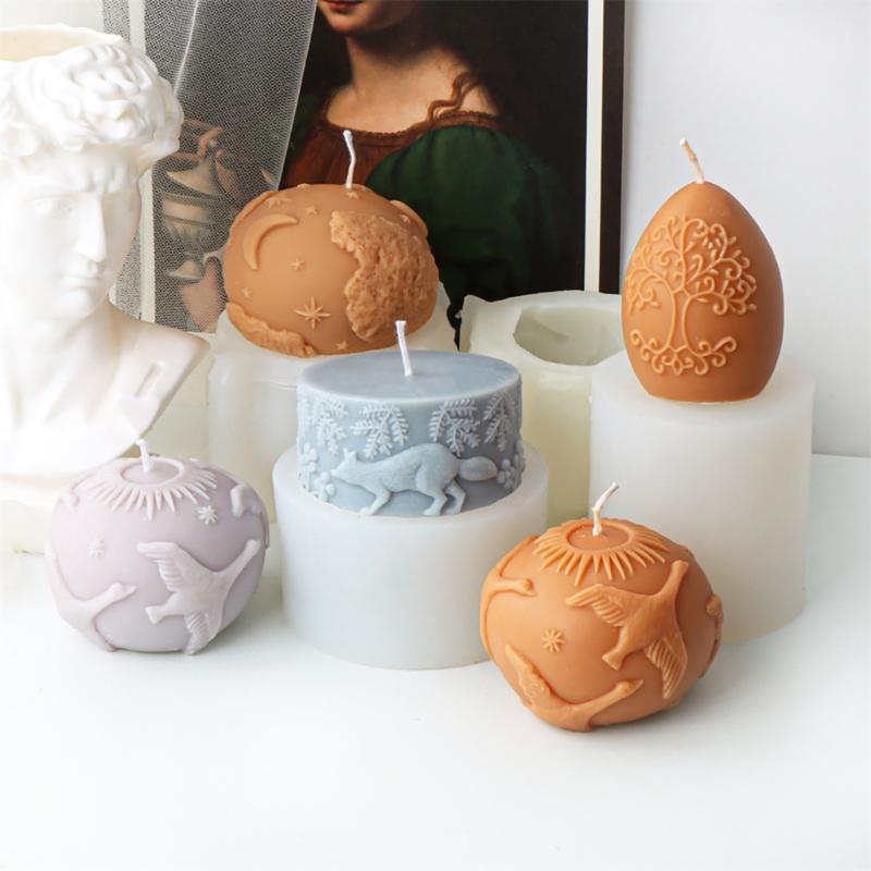 Elegant Pattern Cylinder Silicone Mold Candle Molds Silicone Soap Moulds Hand-Making Supplies for Hand-Making Candle
