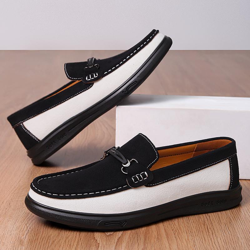 Fashion Handmad Men's Slip on Shoes New Male Summer Loafers Soft Suede Leather Casual Shoes Fashion Moccasins Classic Business Footwear