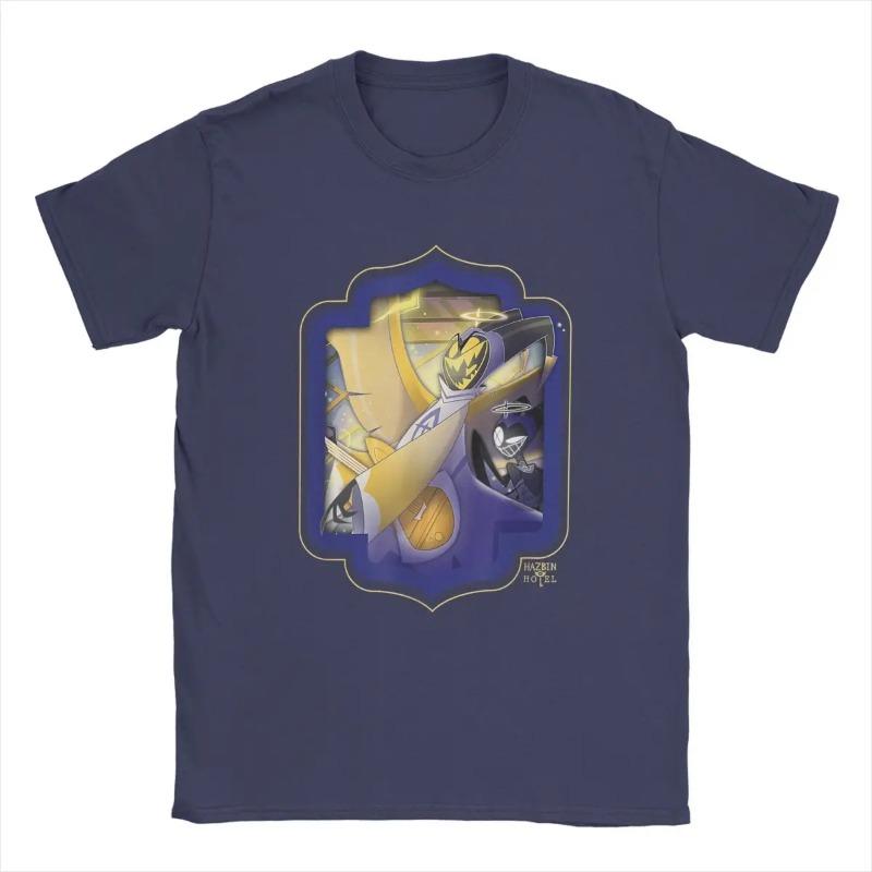 Herren Hazbin T-Shirt Hotels Adam Casual 100% Baumwoll-Tees Kurzarm Anime Actionfigur Cartoon T-Shirts O-Ausschnitt Kleidung Shirts