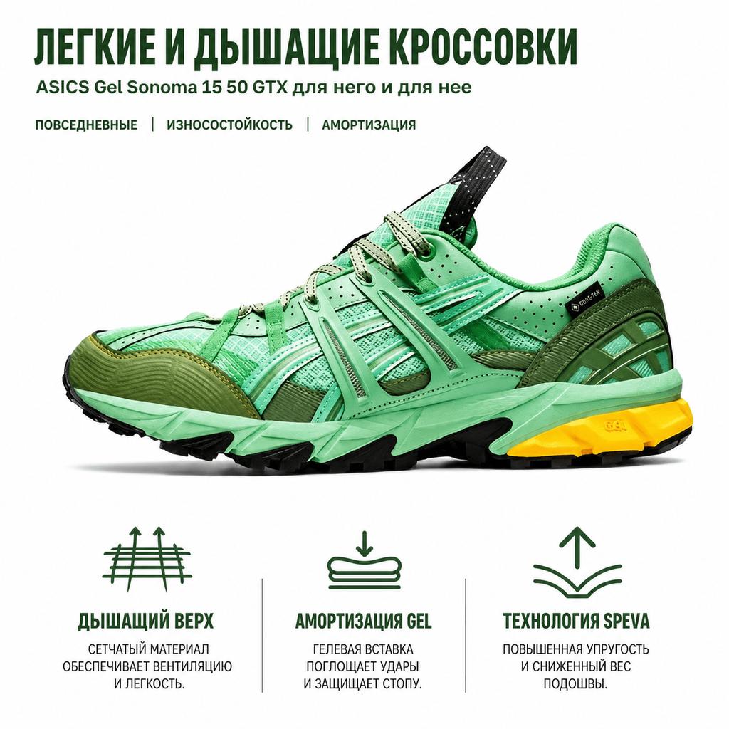 Kiko Kostadinov x ASICS HS4-S Gel Sonoma 15-50 GTX Bouquet Printanier Baskets Unisexe Vert Bleu-Graphite 1201A440-300