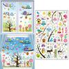 Vibrant Window Stickers Flower Butterfly Tree Bird Decals for Glass Summer Spring Decoration 9 Sheets, 106 Pieces