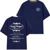 Camiseta Gráfica com Texto em Moldura Decorativa Retro Unissex Estampa Frente Verso Manga Curta Casual Streetwear Tops de Verão Camisetas