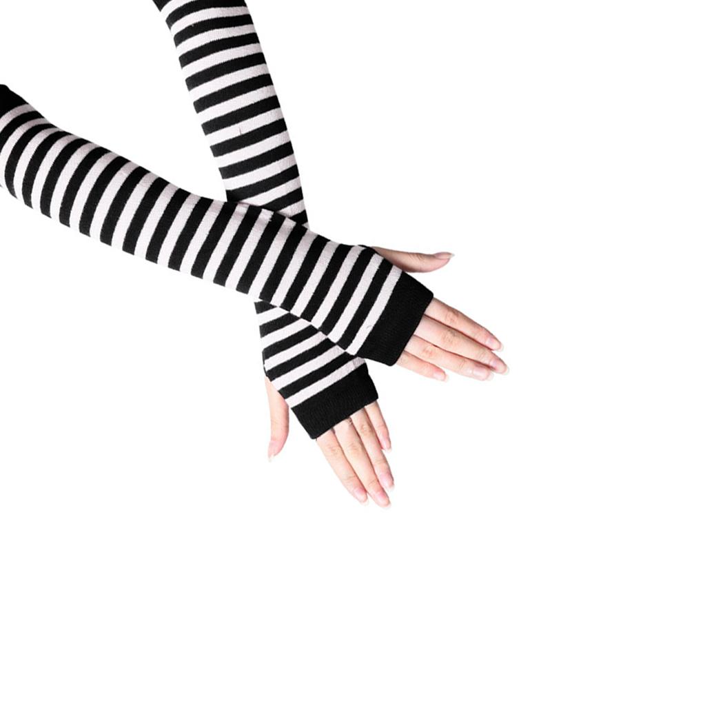 1 Pair Girl Fingerless Glove Simple Style Comfortable Knit Gloves Knitting Craft Girls Arm Covers Hand Cover for Outdoor Wearing
