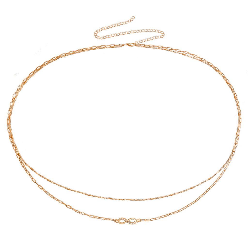 European and American Sexy Bikini Navel Metal Chain Waist Jewelry Double Geometric Love Pendant Waist Chain High Sense