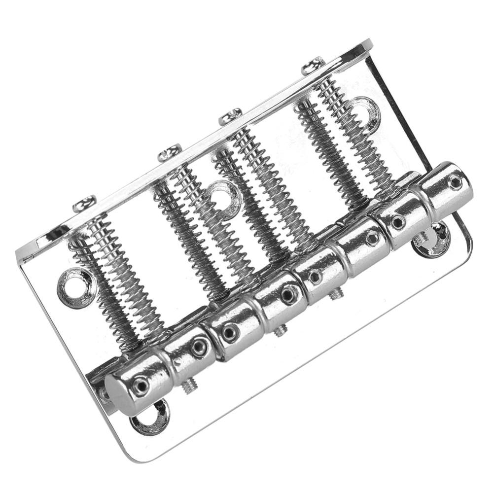 Premium Metal Electric Bass Bridge 80mm Width Silver/Black Bass Bridge Replacement Bass Accessory Bass Guitar Replacement