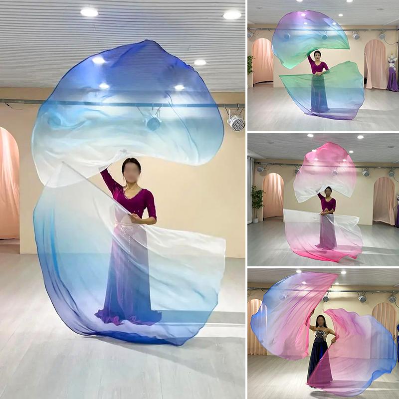 1PC Vibrant Gradient Fan Scarf Fitness Guard Flag Praise Dance Flags Vibrant Dancewear 190x140cm