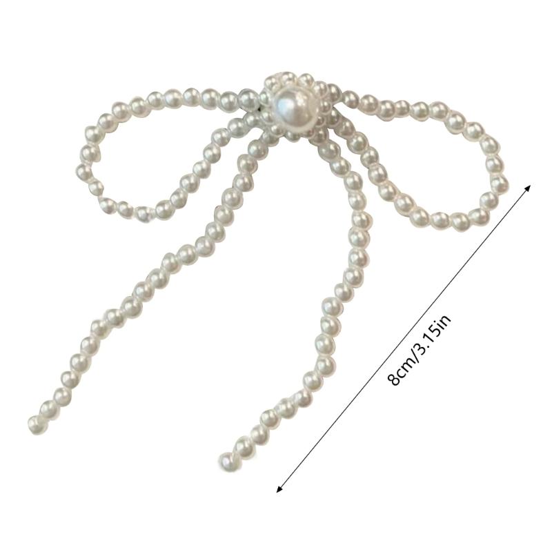 Artificial Pearls Bowtie Hairpin Duckbills Clip Barrettes Braids Clip Hair Decors
