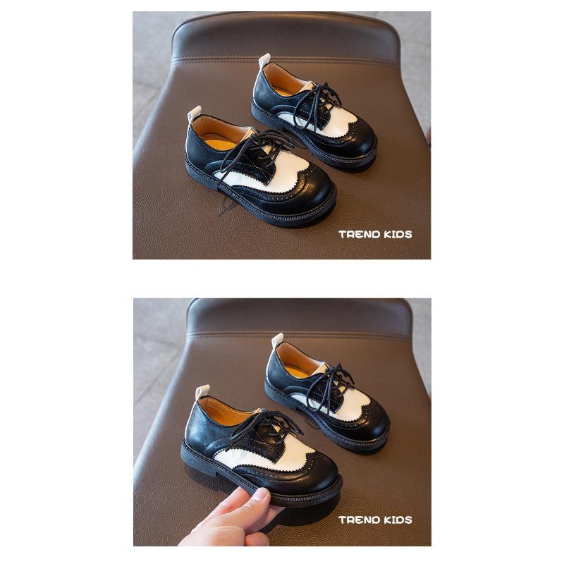 Boy's Shoes Spring and Autumn New Children's Bean Shoes Korean Version of Elementary School Performance Shoes Black Casual Shoes for Girls