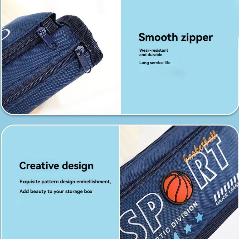 Basketball Baseball Stationery Storage Bag Double-layer School Supplies Pencil Case Students