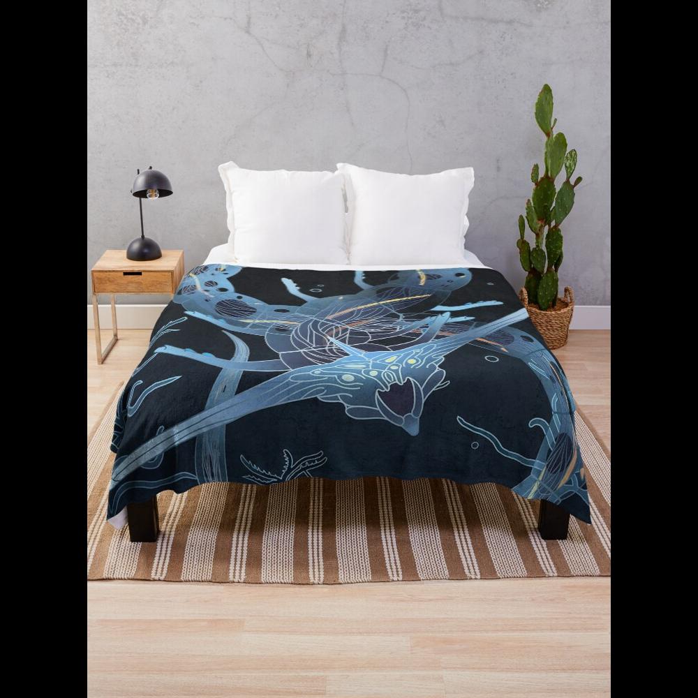Monika Chen Unisex White Subnautica Ghost Leviathan Throw Blanket For Cozy Comfort In Home Textile