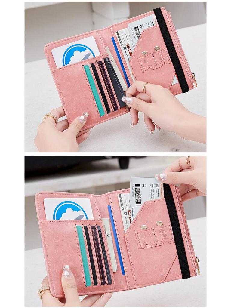 2024 Damen RFID Diebstahlsichere Reisepass-Tasche - Multifunktional, Schlicht, Einfarbig Reisehalter