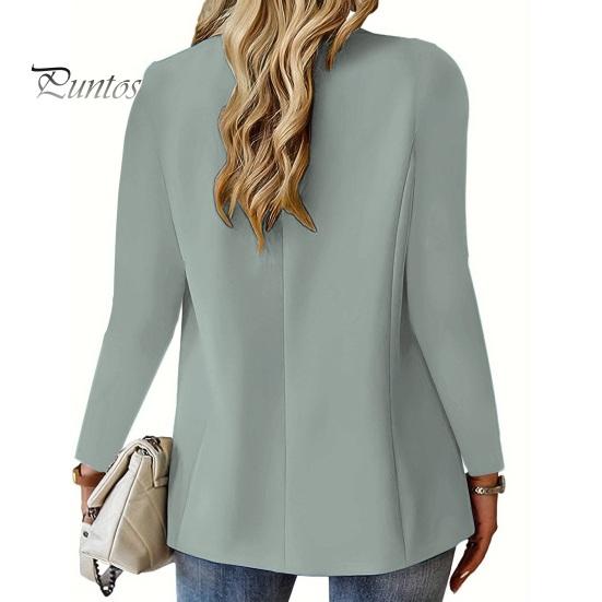 Fall Coat For Women Suit Lapel Long Sleeve Single Button Jacket Casual with Flap Pockets Solid Color Work Office Business Outerwear Versatile