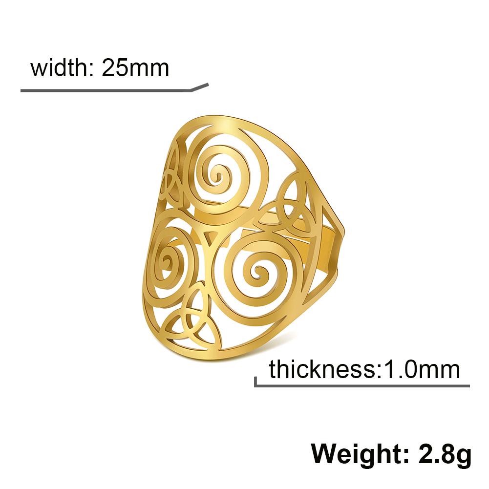 Adjustable Celtic Knot Rings for Men Women Triskelion Amulet Stainless Steel Wicca Jewelry Vintage Gift