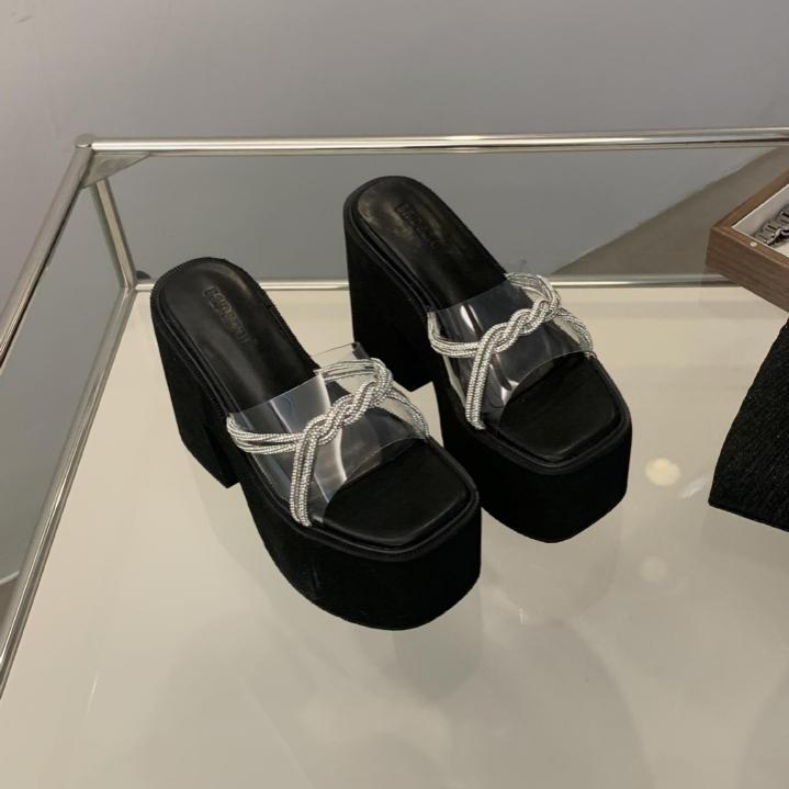 Ciabatte da Donna Zeppe Ciabatte Donna Esterno 11cm Tacchi Super Alti Scarpe Aumento Altezza Sandali di Lusso da Donna Designer Donne
