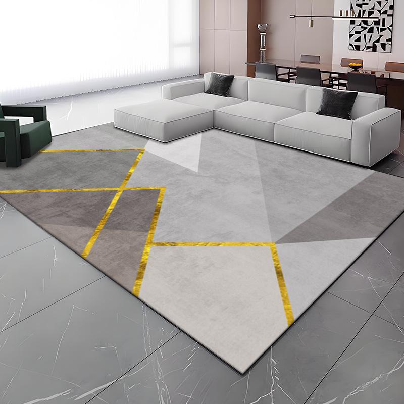 Modern Simple Style Large Living Room Rug Geometric Pattern Antiskid Office Decor Carpet Soft Easy Cleaning Coffee Tables Mat