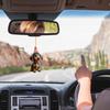 1/7Pcs Christmas Acrylic Dachshund Hanging Decoration Car Rearview Mirror Xmas Tree 2D Flat Santa Hat Dog Hanging Ornament Holiday Party Pendant