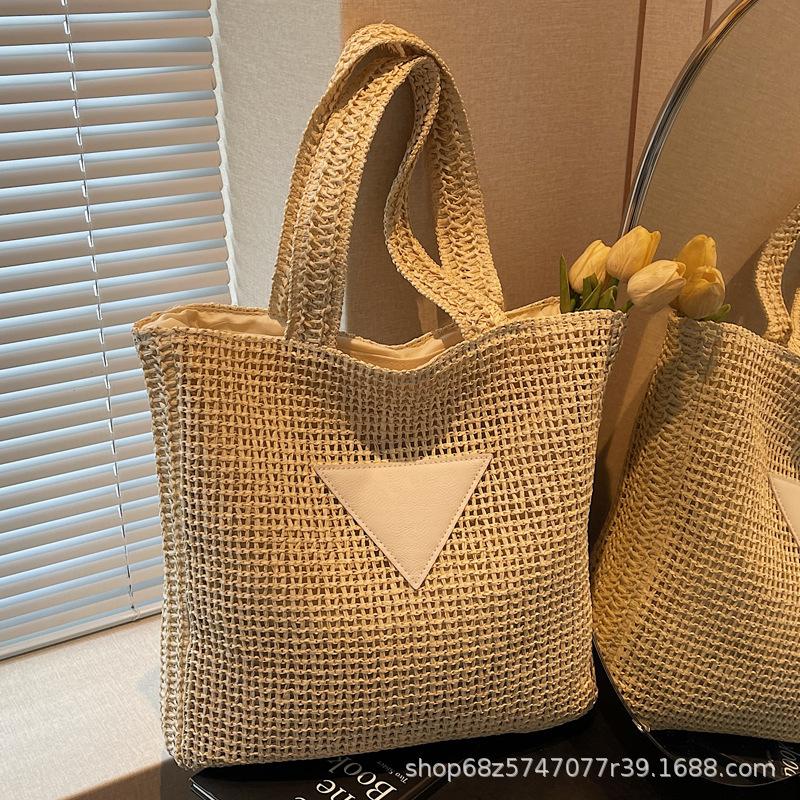 Korean Version of Large-capacity Woven Bag Women's 2025 Summer New About-zi Travel Beach Vacation Straw Bag Commuter Tote Bag