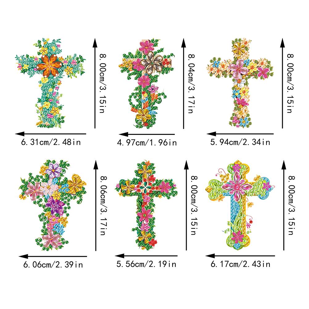6Pcs Diamond Art Kits Diamond Painting Magnets DIY Diamond Art Refrigerator Magnets DIY Art Crafts for Adults Beginners