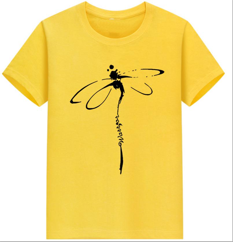 

Explosive Tops Dragonfly Printed Original Collar Casual Base Shirt Short-sleeved Women s T-shirt Oversized T Shirt Clothes Tees L