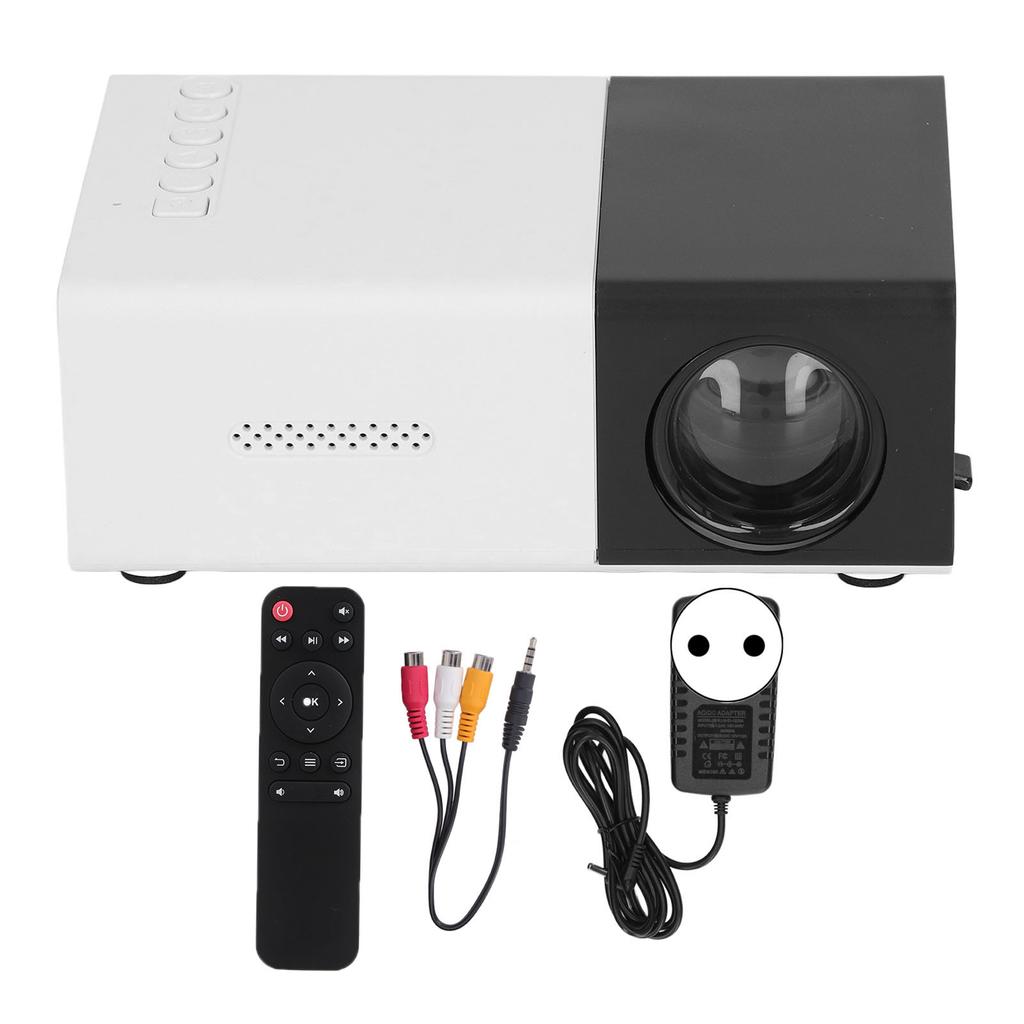 Mini Projector Built in Speakers Diffuse Reflection Imaging Black 1080P Portable Movie Projector