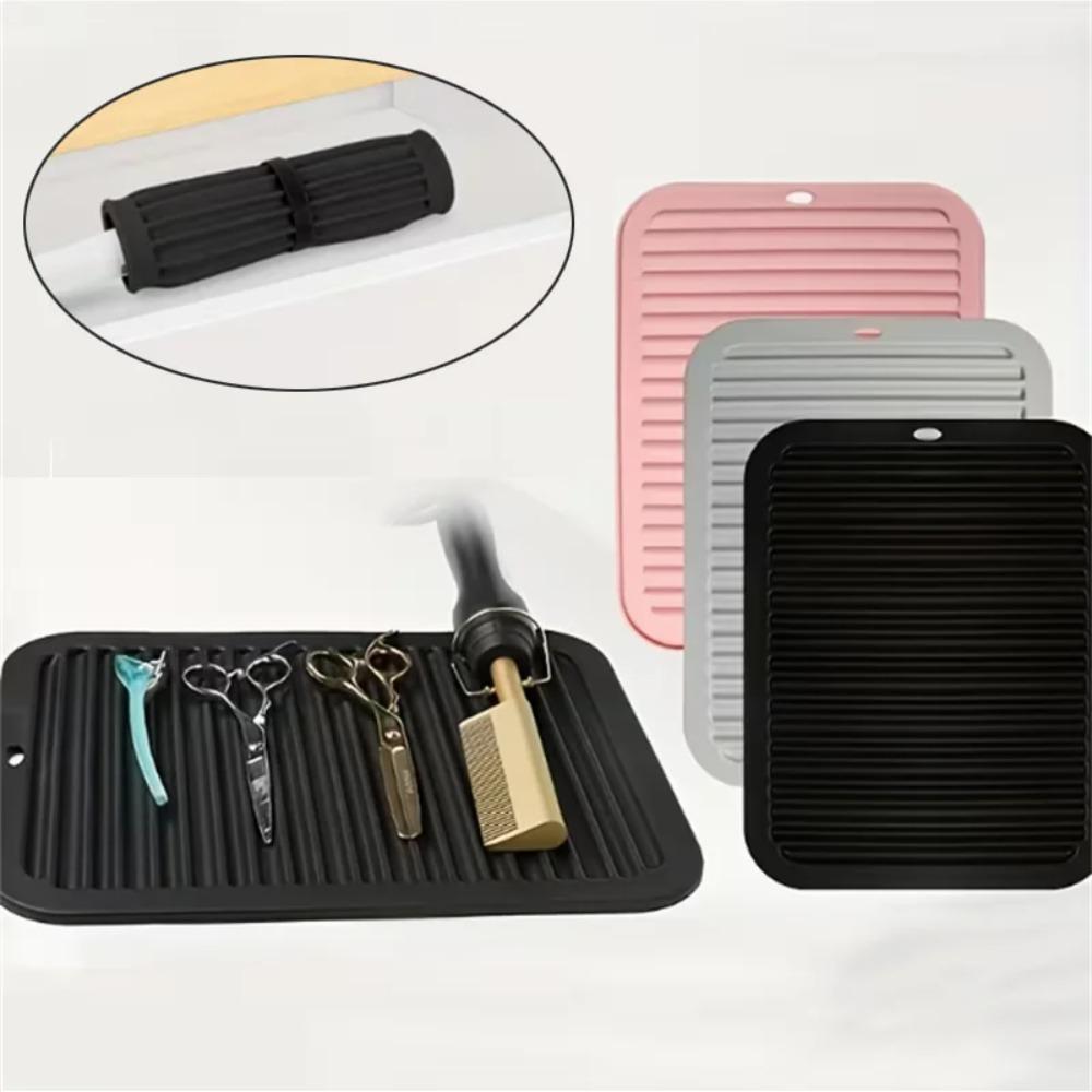 Silicone Heat Resistant Mat Hair Curling Iron Mat Hot Holder Portable Flat Iron Hair Straightener Pad Cover Travel Vanity Salon