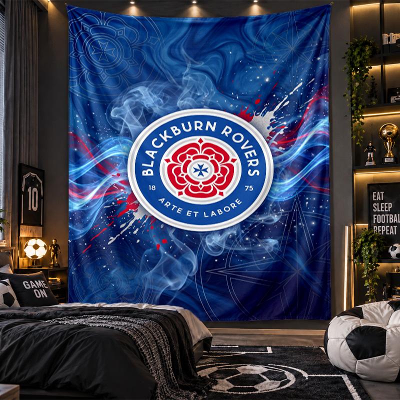 Wall Hanging Tapestry Blackburn Rovers Football Print Cloth for Living Room Bedroom Home Decor