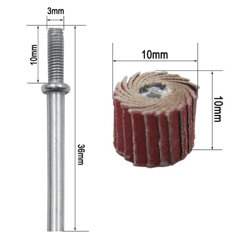 

5 шт., шлифовальный лепестковый диск, шлифовальные лепестковые круги, щетка, песок для Dremel, аксессуары для абразивной шлифовальной машины, роторный инструмент для Dremels 10x10mm-120#