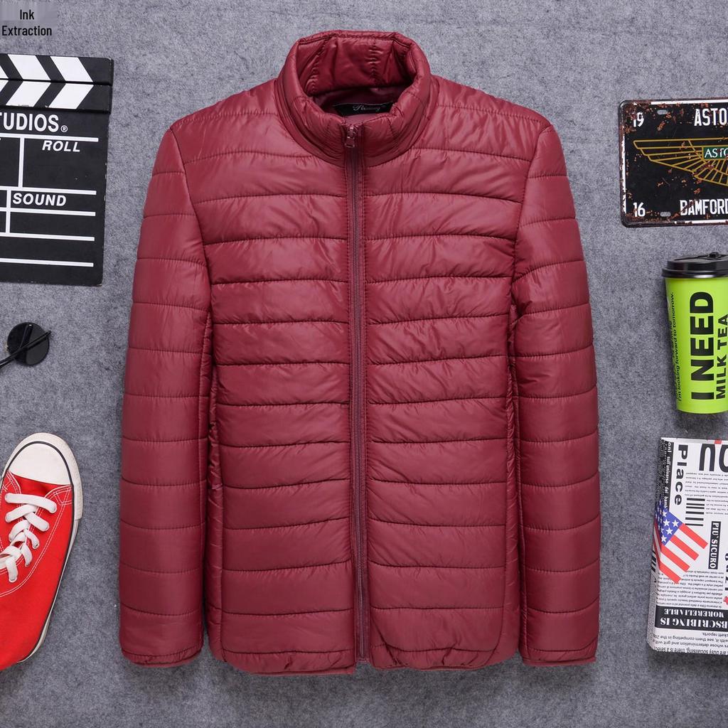 2025 Winter Men's Lightweight Stand Collar Cotton Jacket - Large To Plus Size
