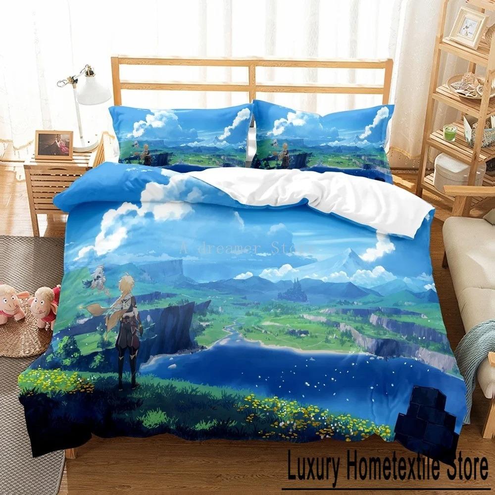 Comfortable Cartoon Pattern Duvet Cover Set With Duvet Cover And Pillowcases King Queen Twin Sizes For Boys Girls And Kids
