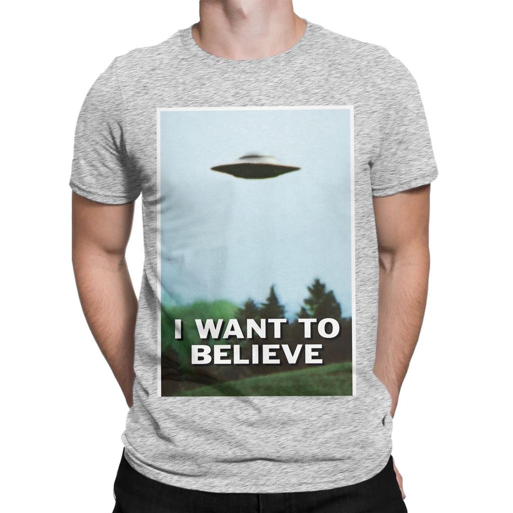 Chci věřit Původní UFO Plakát Vtipný Grafický 100% Bavlna Tričko UFO Trička Topy Pro Unisex