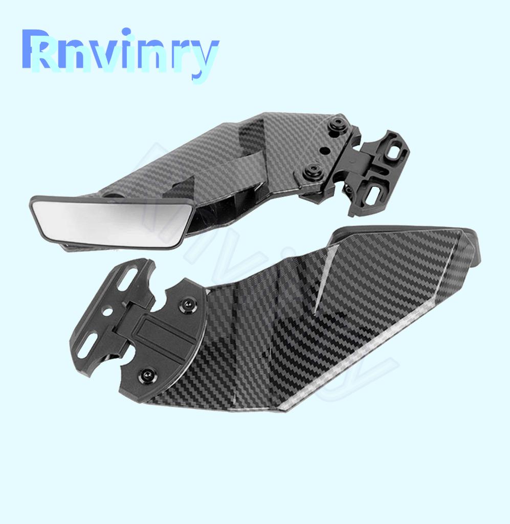1Pair For Suzuki GSXR 600 750 1000 GSX650F GSX1300R Adjustable Side Wing Spoiler Fairing With Rear View Mirror Universal