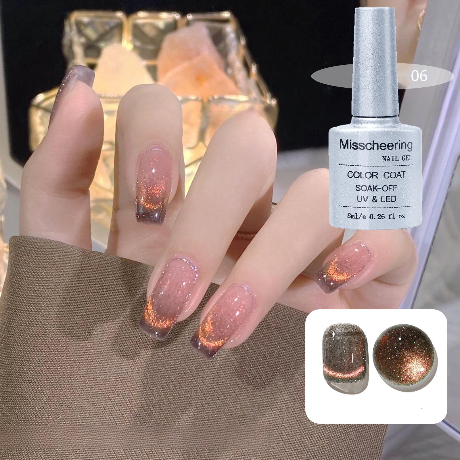 

8 мл кошачий глаз магнитный лак для ногтей лазерный магнит синий кристалл УФ-светодиодный лак для ногтей для арт-дизайна маникюра 06