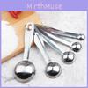 Набор из пяти стальных гладких нержавеющих мерных ложек. Идеально подходит для кофе, выпечки и праздничных подарков.
