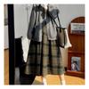 Navava Checked Back Banding Wool Skirt Ns329