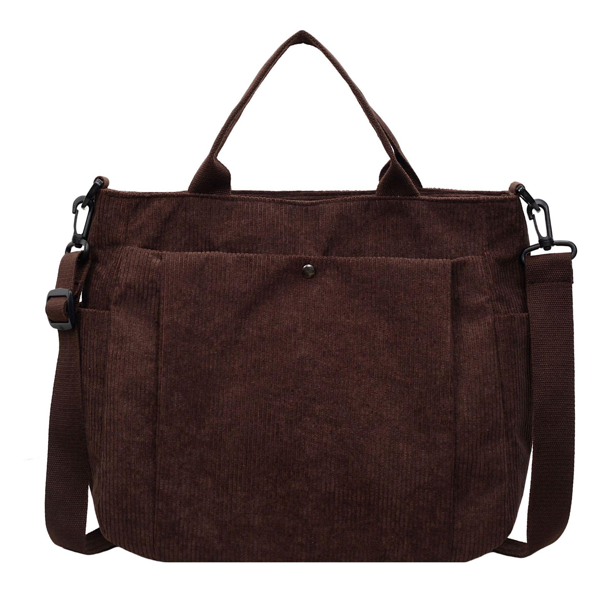 

Вельветовая сумка-тоут большой вместимости в японском стиле 2025 - Универсальная сумка для студентов, для ношения на одном плече и через плечо