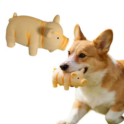 Latex Pig Dog Toy Squeaky Dog Chew Toy for Small Medium Large Dogs Interactive Pig Shaped Puppy Toy for Teeth Cleaning