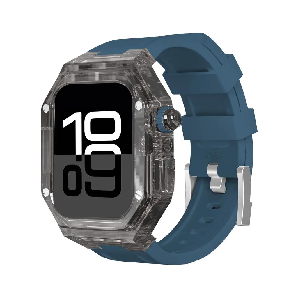 PC Case+Silicone Band for Apple Watch Series 10 42mm 46mm Sports Unisex Bracelet for IWatch 10 46MM 42MM Transparent Case Straps