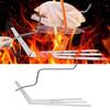 Rotation Chicken Roaster Rack Non-Stick BBQ Tools Chicken Roaster Holder 25.5x13.5cm Stainless Steel Adjustable Rotating Parts