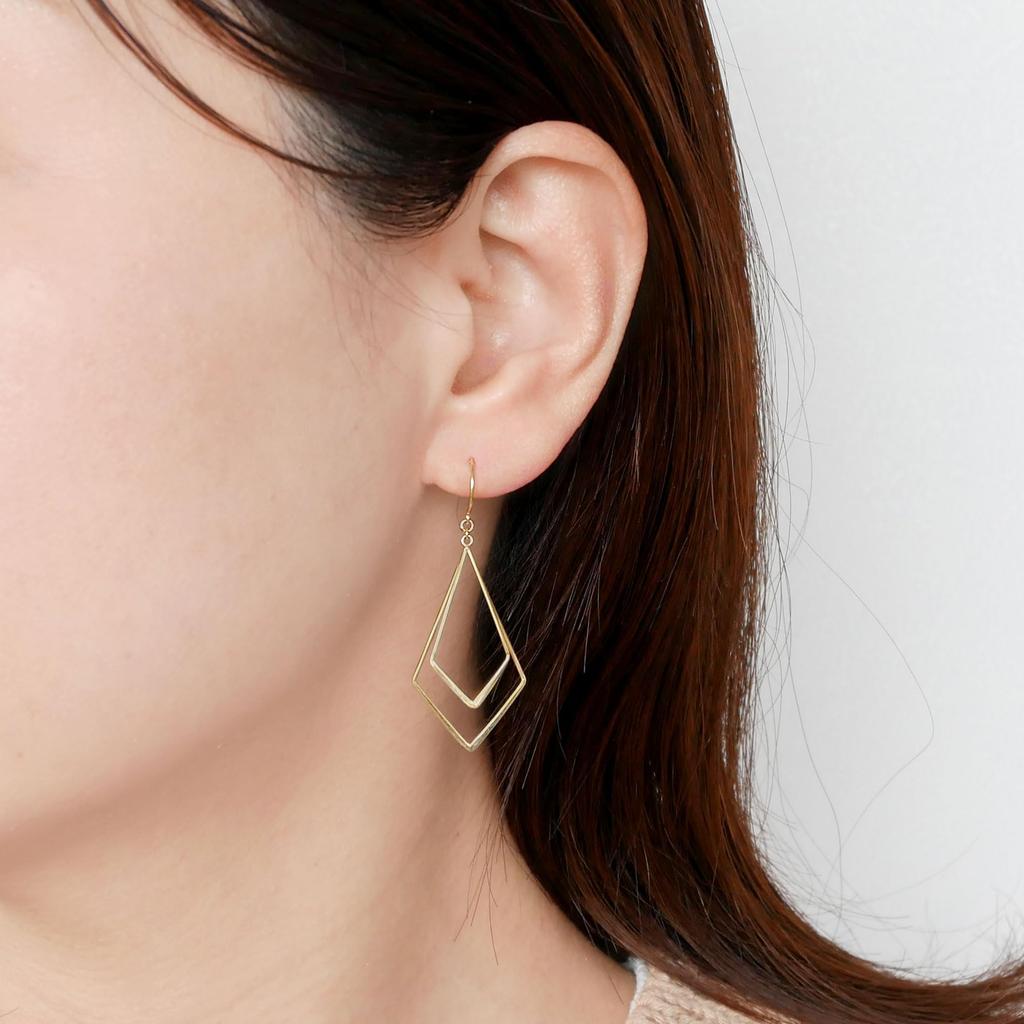 Vendome Aoyama Earrings K10 Yellow Gold Geometric AJVA2296 YG [Official]