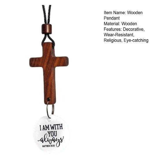 Hölzerner Segensanhänger Auto Rückspiegel Hängeornament Religiöser Dekorananhänger Geschenk für geliebte Menschen
