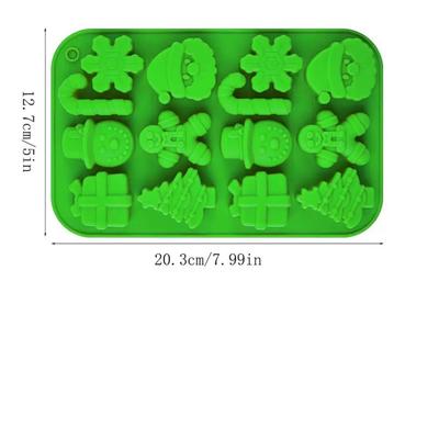 Weihnachten Silikon Schokoladenformen, Süßigkeiten Backformen, 3D Schneeflocke Zuckerstangen, Schneemänner, Weihnachtsbäume, Lebkuchenmänner, San